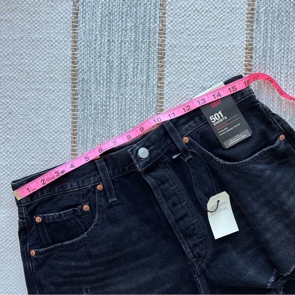 Levi’s 501 Original Wise Up Black High Rise Shorts Women’s Size 32 - Picture 6 of 13
